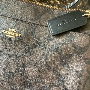 Coach Bags - Coach brown leather and black monogram bag Coach Bags - Coach brown leather and black monogram bag
